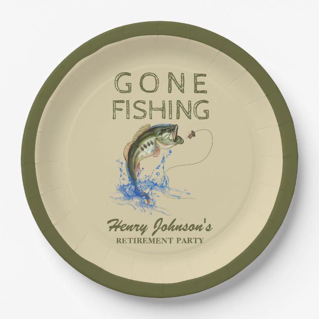 Assiettes En Carton Basse partie Pêche retraite (Devant)