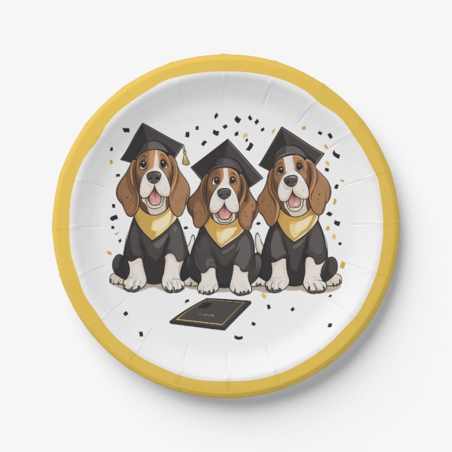 Assiettes En Carton Basset Hound Dogs (Devant)
