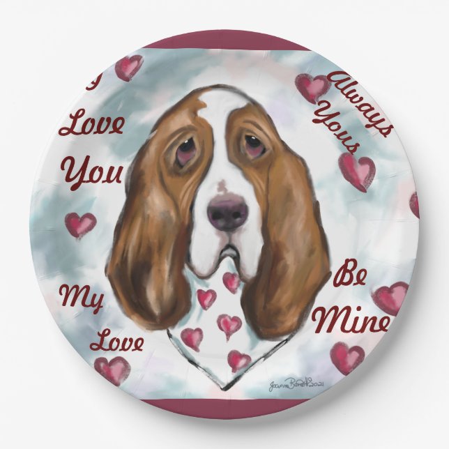 ASSIETTES EN CARTON BASSETHOUND (Devant)