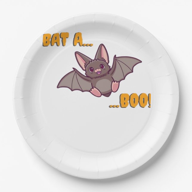 Assiettes En Carton Bat A Bote Cute Bat (Devant)