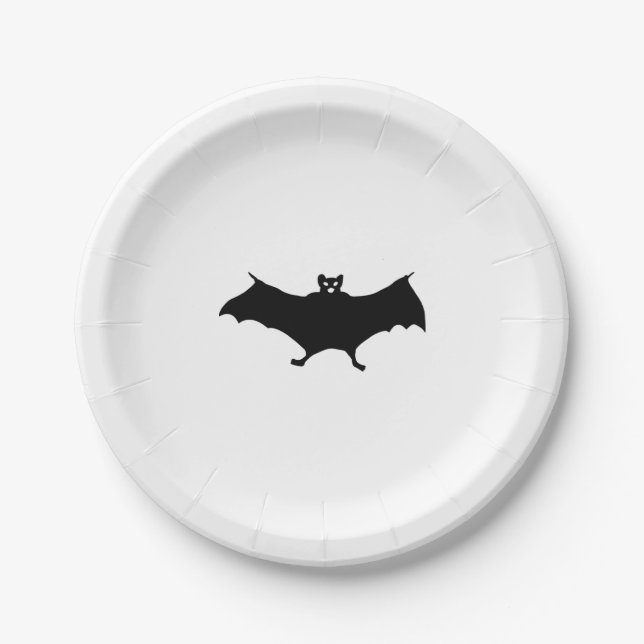 Assiettes En Carton Bat Halloween (Devant)