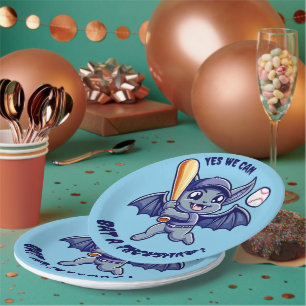 Assiettes En Carton Bat mignonne Oui On peut Bat Mille