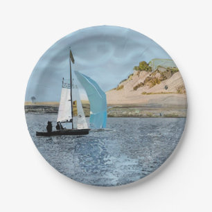ASSIETTES EN CARTON BATEAU À VOILE