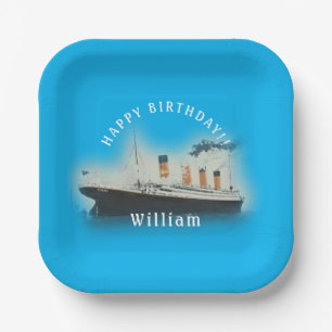 Assiettes En Carton Bateau Carré d'anniversaire Titanic 
