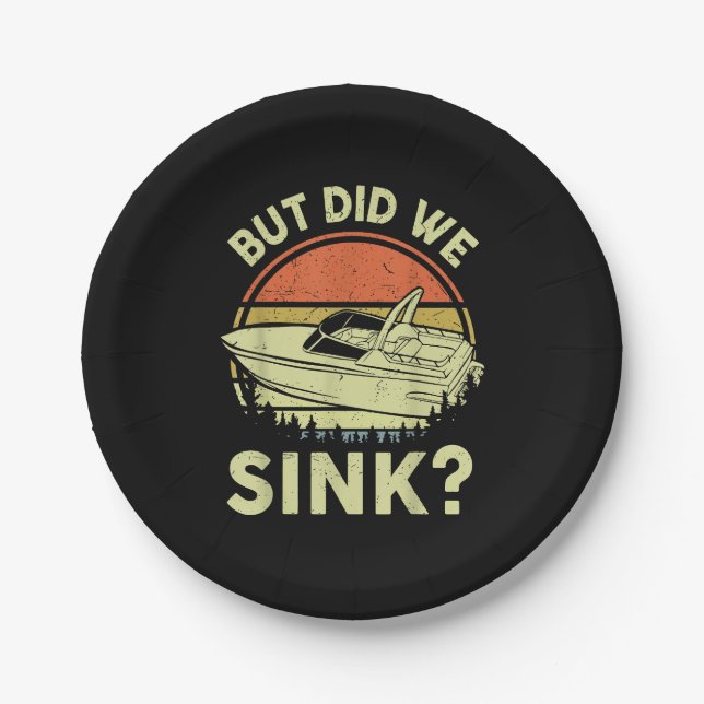 Assiettes En Carton Bateau Drôle Mais Avons-Nous Éclaté Hommes Femmes  (Devant)