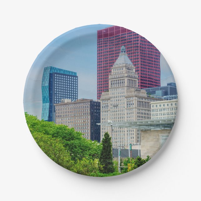 Assiettes En Carton Bâtiment À Chicago (Devant)