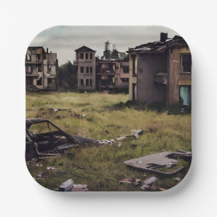 Assiettes En Carton Bâtiments abandonnés   Destruction post-apocalypse