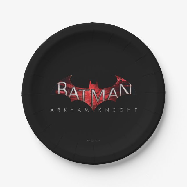 Assiettes En Carton Batman Arkham Knight Logo rouge (Devant)