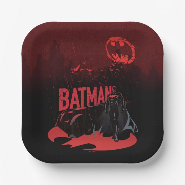 Assiettes En Carton Batman Crimson Rain (Recto)