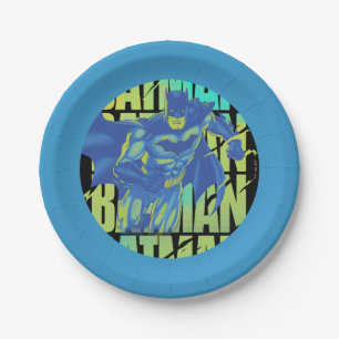 Assiettes En Carton Batman Électrique Qui Traverse La Typographie