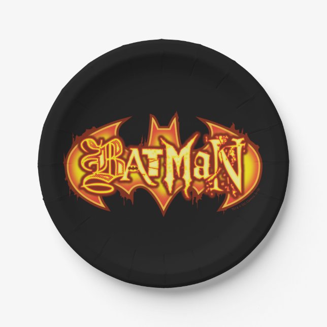 Assiettes En Carton Batman | Orange Seasonal Logo (Devant)