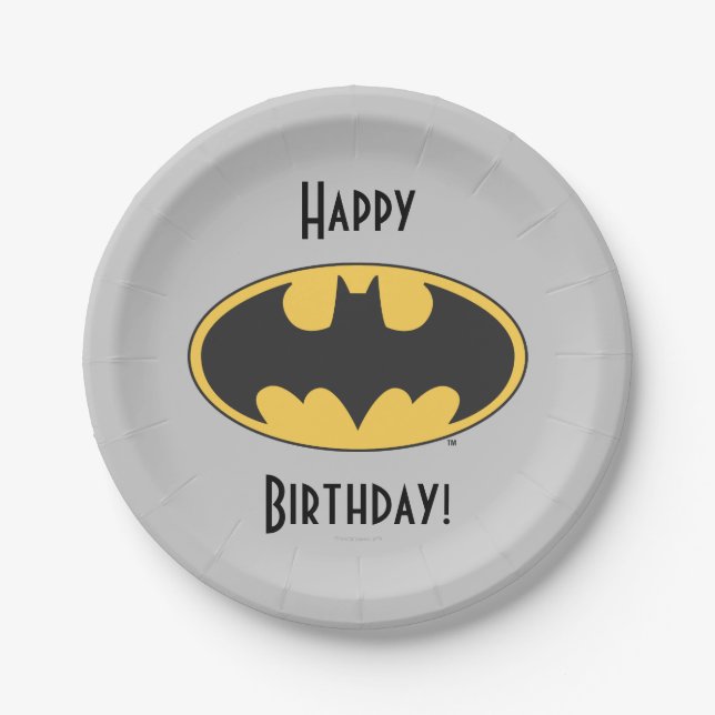 Assiettes En Carton Batman Symbol | Oval Logo (Devant)