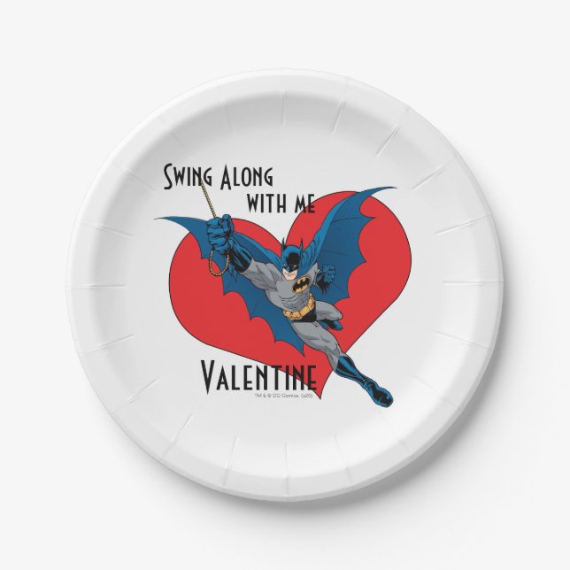 Assiettes En Carton Batman Valentine | Swing Along With Me (Devant)