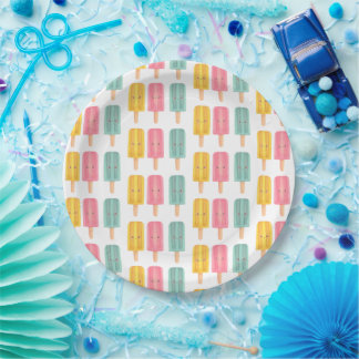 Assiettes En Carton Bâtonnets de glace d'été