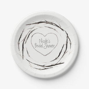 Assiettes En Carton Bâtons rustiques Branches de brindilles Wreath Fêt