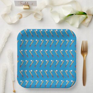 Assiettes En Carton Batte de baseball avec Motif de balle