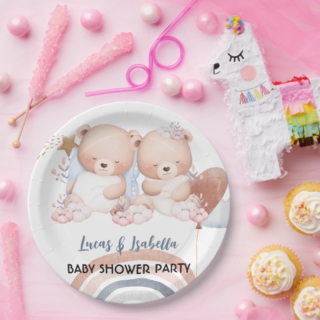 Assiettes En Carton Baudrier à baudrier à baudrier mignon baby shower (Fête)