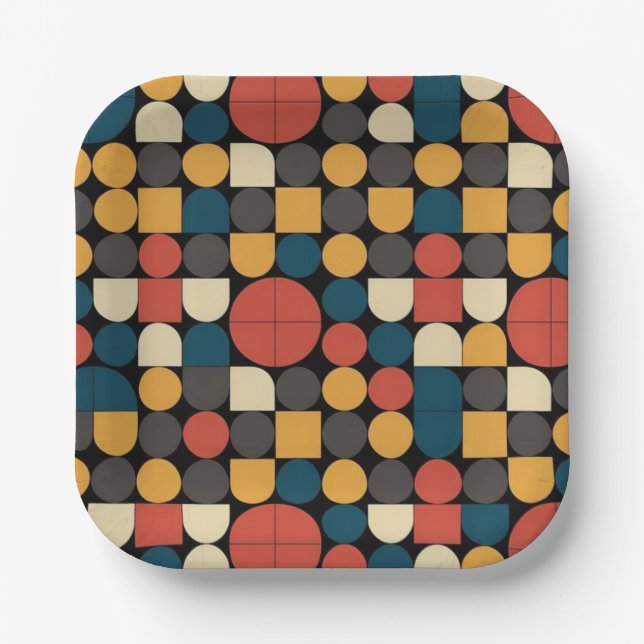 Assiettes En Carton Bauhaus Pure Geometry Harmony (Recto)