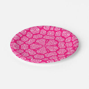 Assiettes En Carton Bazar de Boho, mélange et motif de rose de match