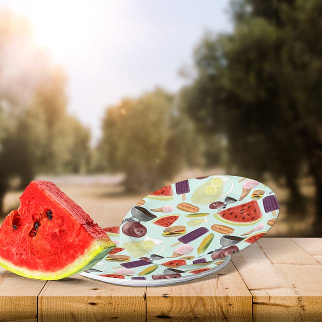 Assiettes En Carton BBQ Aquarelle (Créateur téléchargé)