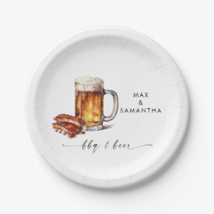 Assiettes En Carton BBQ & Beer Personnalisé