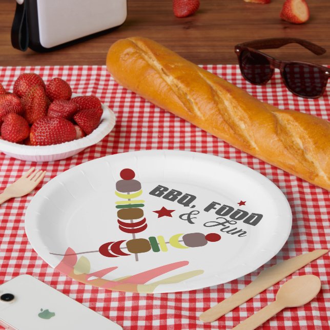 Assiettes En Carton BBQ Fête des pères papa grand-père cuisine (Pique-nique)