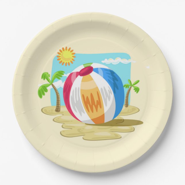 Assiettes En Carton Beachball (Devant)