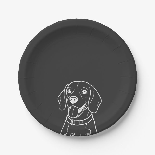 Assiettes En Carton Beagle adorable (Devant)