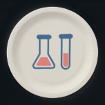 Assiettes En Carton Beaker & Test Tube Science Themed<br><div class="desc">Plaques de papier avec un dessin mignon d'un tube d'essai et bécher. Parfait pour les types scientifiques.</div>