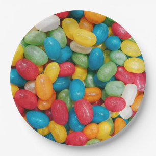 Assiettes En Carton Bean Candies de gelée coloré