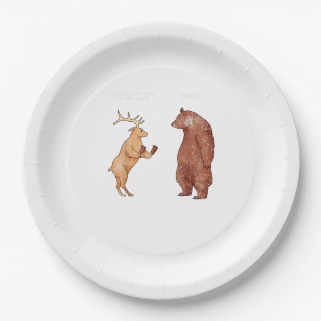 Assiettes En Carton Bear Hands Oh Deer Funny Sayings Pun Gift  (Devant)