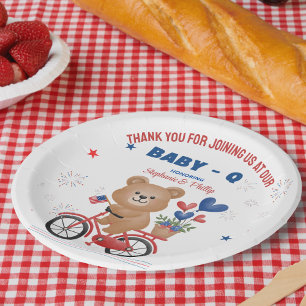 Assiettes En Carton Bear on Bike 4 juillet Baby shower