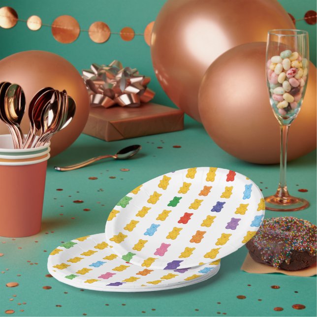 Assiettes En Carton bears candy gummy (Multi)