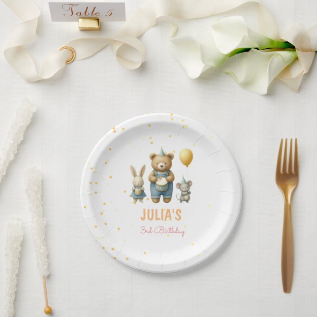 Assiettes En Carton Beary Anniversaire Spécial Bash (Mariage)