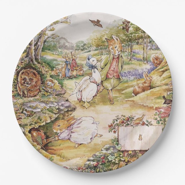 Assiettes En Carton Beatrix Potter Cute Peter et ses amis (Devant)