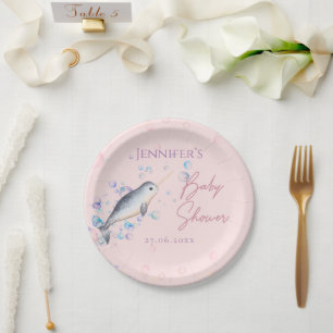 Assiettes En Carton Beau bébé océan Narwhal coquillages Baby shower Pa