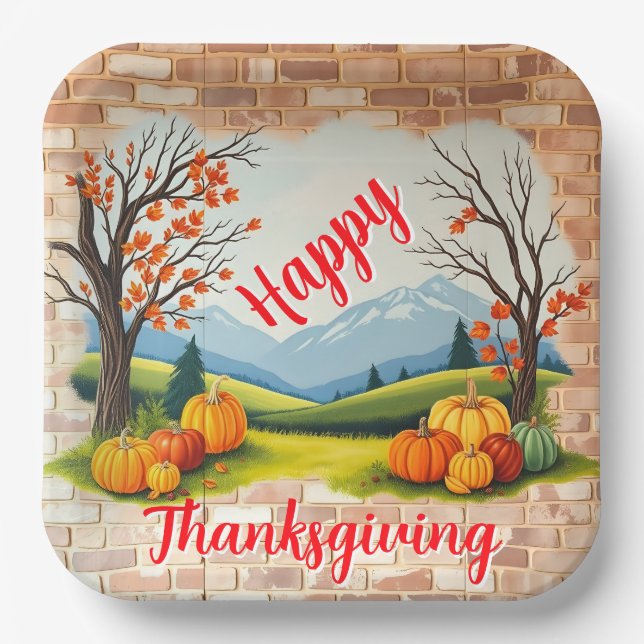 Assiettes En Carton Beau Bon thanksgiving tendance automne (Recto)
