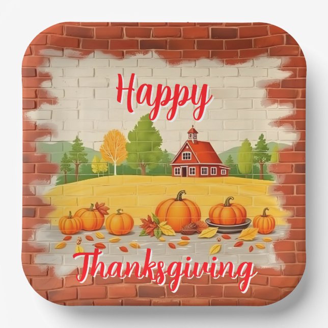 Assiettes En Carton Beau Bon thanksgiving tendance automne (Recto)