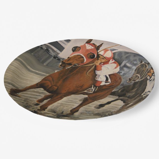 Assiettes En Carton Beau cheval ravit les propriétaires en course clas (Angle)