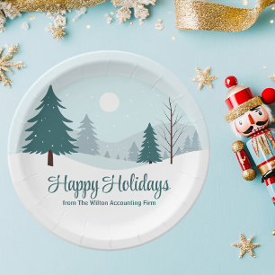 Assiettes En Carton Beau Noël Arbres Fêtes d'hiver Fête