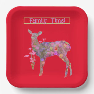 Assiettes En Carton Beau Noël aux Cerfs
