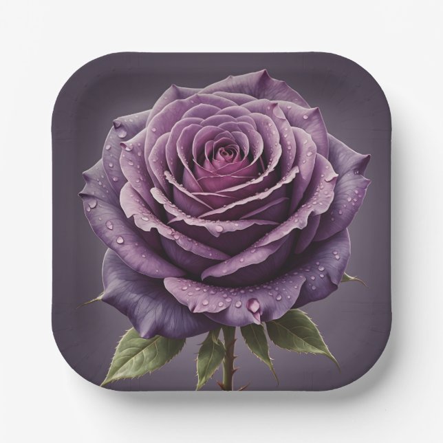 Assiettes En Carton Beau rose violet (Recto)