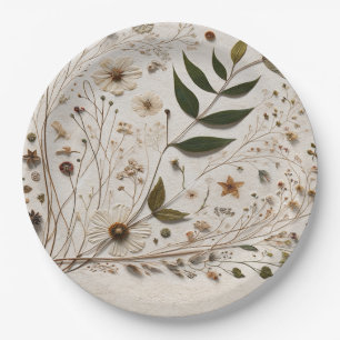 Assiettes En Carton Beauté de la Nature Fleurs Botaniques et Mariage a