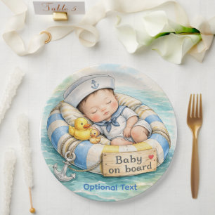 Assiettes En Carton Bébé à bord Baby Shower 