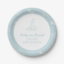 Bébé à bord doodle Planche de surf Baby shower pla