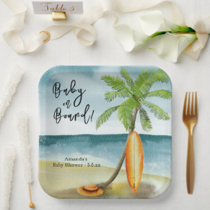 Assiettes En Carton Bébé à bord du Baby shower