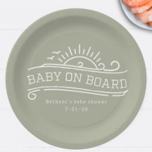Bébé à bord Surf Baby shower vert