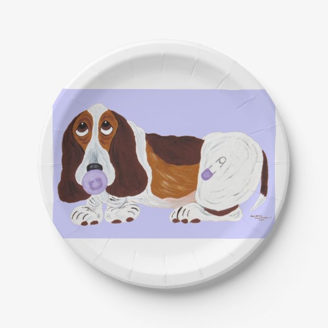Assiettes En Carton Bébé Basset Hound (Devant)