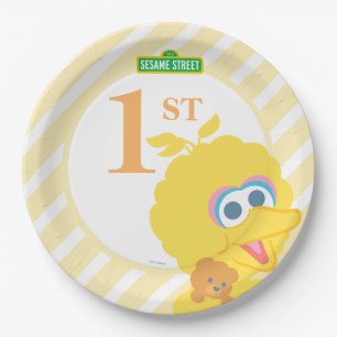Assiettes En Carton Bébé Big Bird Anniversaire