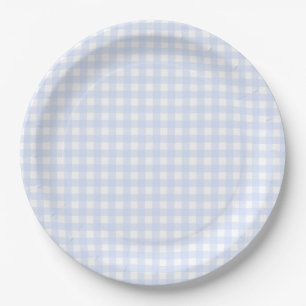 Assiettes En Carton Bébé Bleu En vichy Plaid